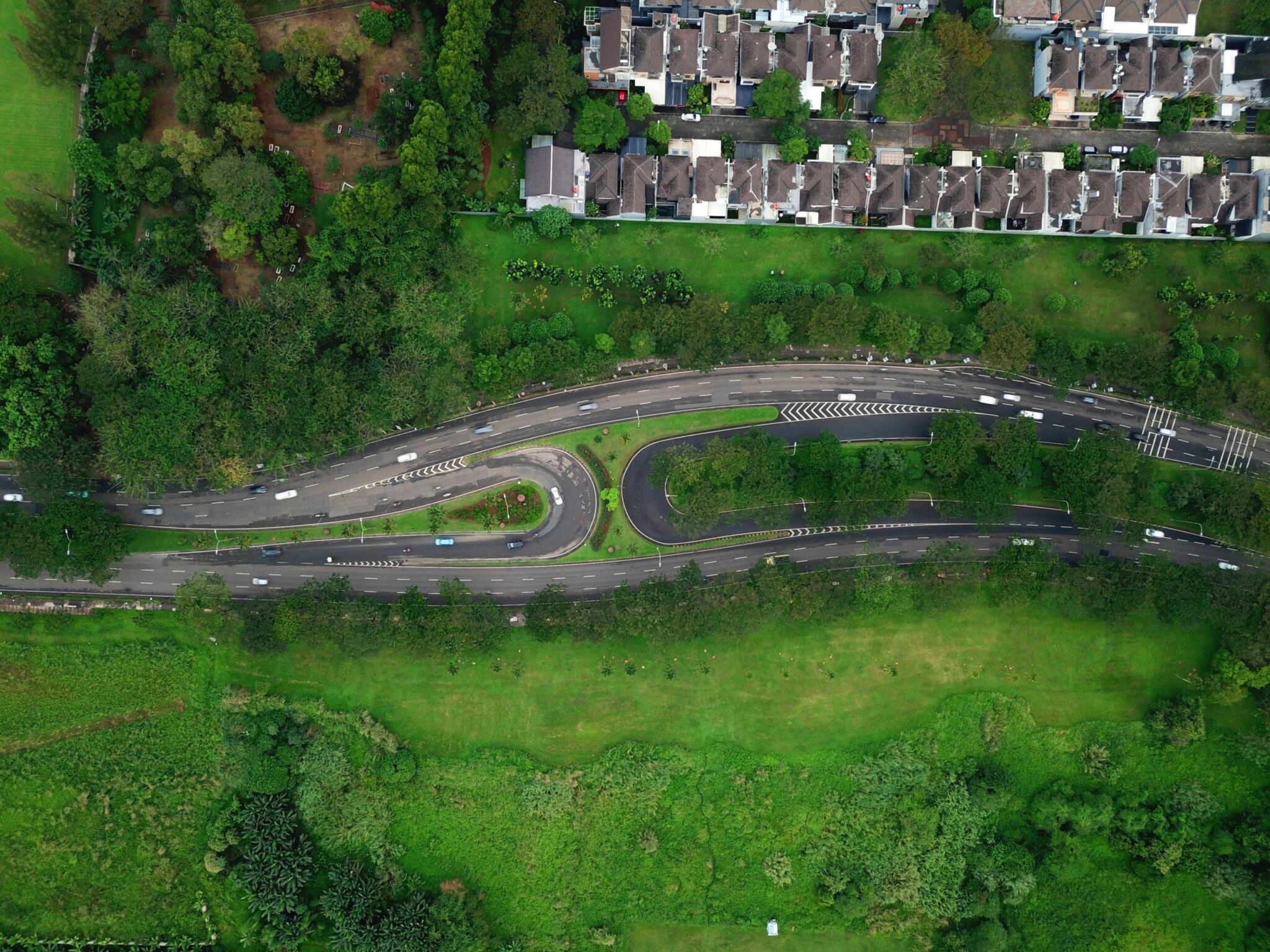 Highway interchange from above