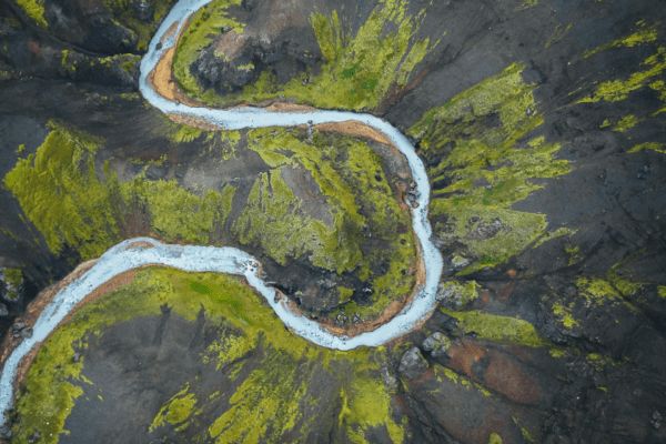 Winding river landscape