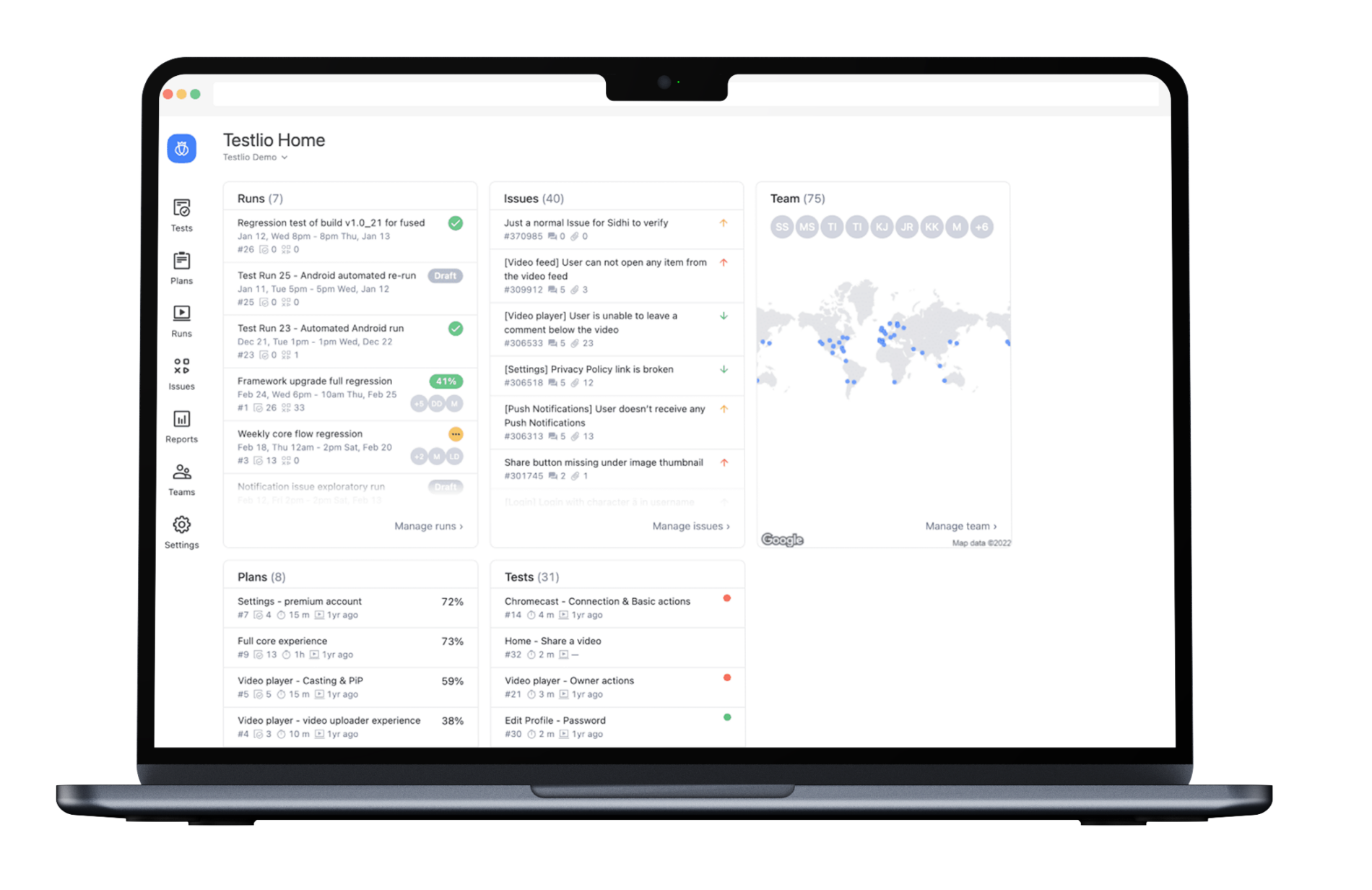 Testlio Platform Screenshot