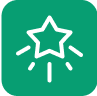 Icon that shows a star in a green background.