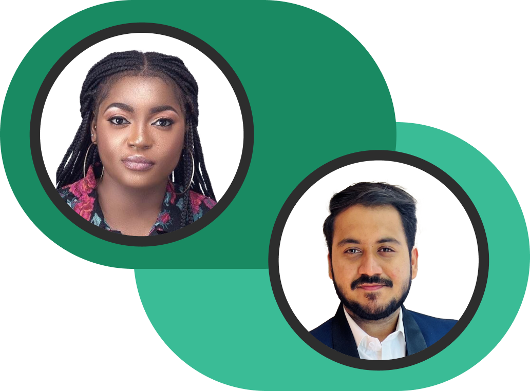 TAPP Illustration shows two smiling people on a green background.